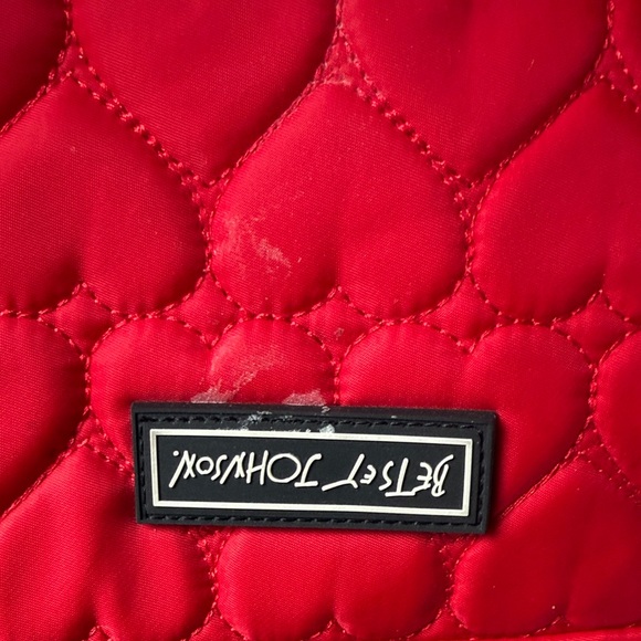 Betsey Johnson Red Heart Quilted Cosmetic Bag - Picture 6 of 9